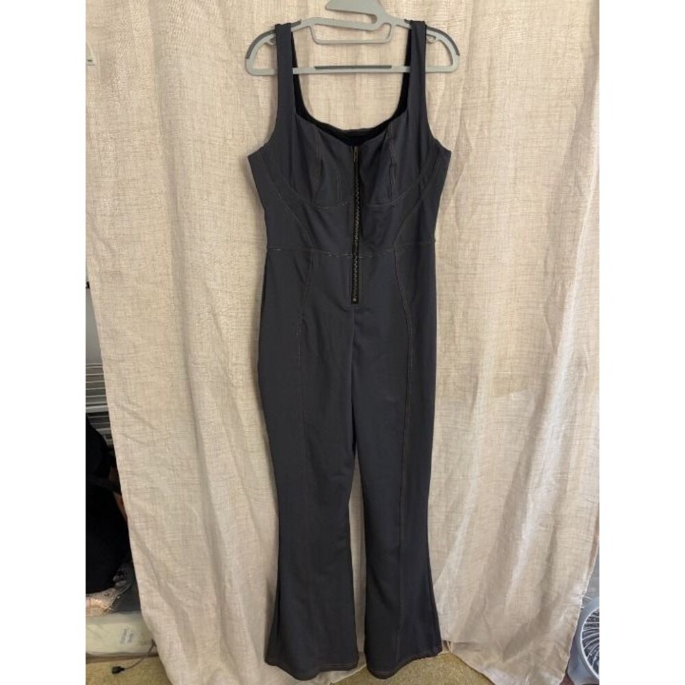 Denim-look Popilush Jumpsuit w/ built-in shapewear